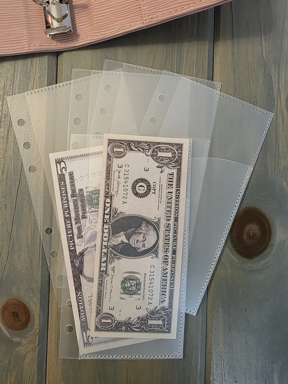 A6 Pink Binder With 5 Double Pocket Envelopes